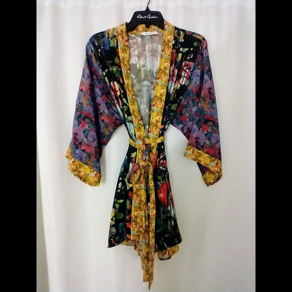 Robert Graham Silk Laura Kimono XL